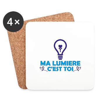 Saint Valentin Ma lumière c'est toi Cadeau Copine - Dessous de verre (lot de 4) - blanc - Devant