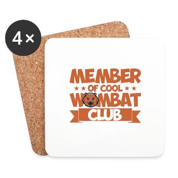Wombat Wombat Lover Marsupial Gift - Coasters (set of 4) - white - Front