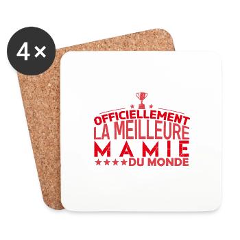 mamie meilleure Mamie cadeau pour mamie - Dessous de verre (lot de 4) - blanc - Devant