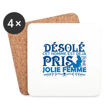 Cadeau Mari Copain Le meilleur copain du monde !! - Dessous de verre (lot de 4) - blanc - Devant