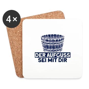 Sauna Der Aufguss Sei Mit Dir Geschenk - Untersetzer (4er-Set) - Weiß - Vorne