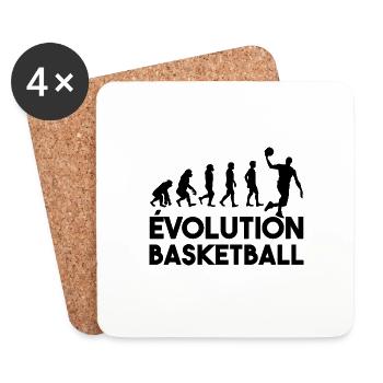 Évolution basketball - Dessous de verre (lot de 4) - blanc - Devant