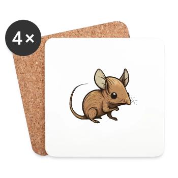 Elefantenspitzmaus - Untersetzer (4er-Set) - Weiß - Vorne