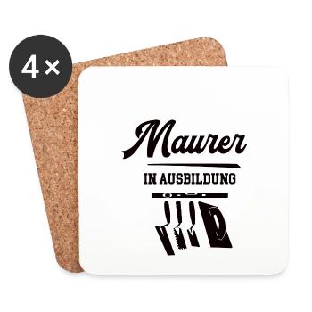 Maurer Ausbildung Maurerazubi Lehre Azubi Betonbau - Untersetzer (4er-Set) - Weiß - Vorne