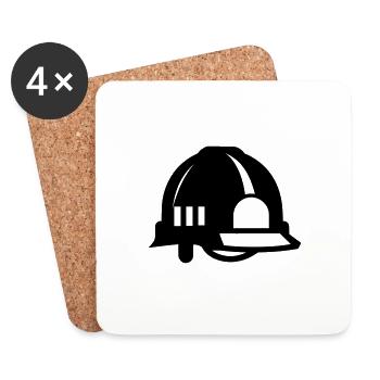 Firefighter's helmet - Coasters (set of 4) - white - Front