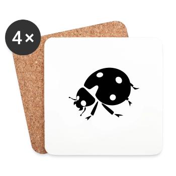Coccinelle - Dessous de verre (lot de 4) - blanc - Devant