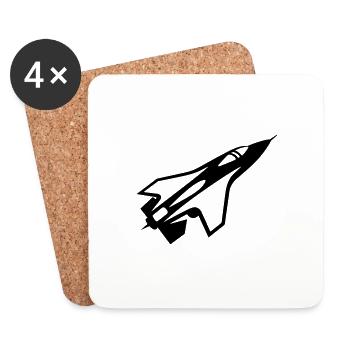 Fighter aircraft - Coasters (set of 4) - white - Front