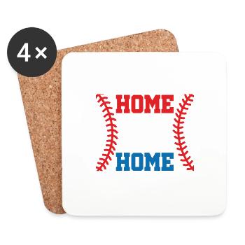 baseball zuhause - Untersetzer (4er-Set) - Weiß - Vorne