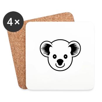 koala - Dessous de verre (lot de 4) - blanc - Devant