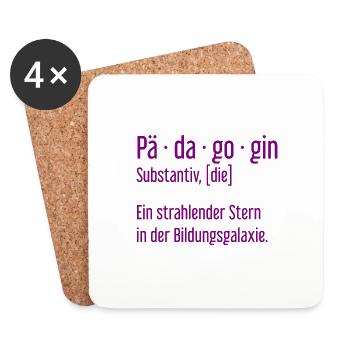 Pädagogin Pädagoginnen Schule Lehrerin Unterricht - Untersetzer (4er-Set) - Weiß - Vorne