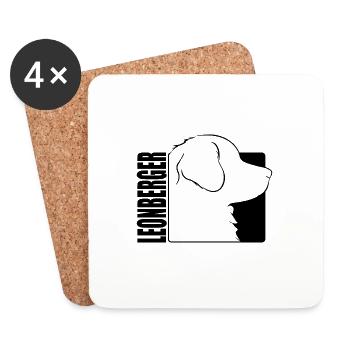 Leonberger Profile Dogs Dog Wilsigns - Coasters (set of 4) - white - Front