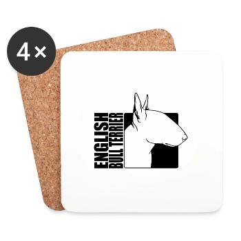 Anglais Bull Terrier Profil Chiens Chien Wilsigns - Dessous de verre (lot de 4) - blanc - Devant