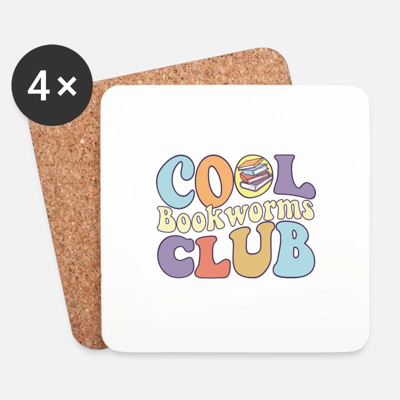 Cool Bookworms Club Loves Reading Book Reader - Untersetzer (4er-Set) - Weiß