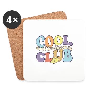Cool Civil Engineering Club Engineer Builder - Dessous de verre (lot de 4) - blanc - Devant