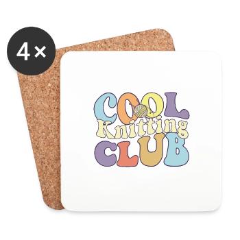 Cool Knitting Club Crocheting Lovers Tricot - Dessous de verre (lot de 4) - blanc - Devant