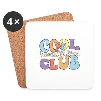 Chef d’escouade du tambour-major du club de fanfare cool - Dessous de verre (lot de 4) - blanc - Devant