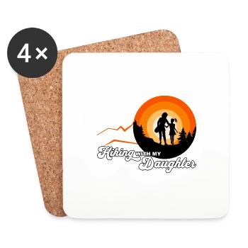 Randonner avec ma fille - wandern mit Tochter - Dessous de verre (lot de 4) - blanc - Devant