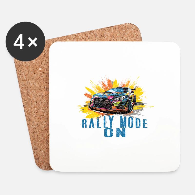 Rallye-Modus Ein - Untersetzer (4er-Set) - Weiß