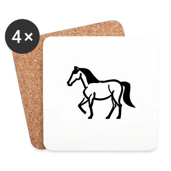 Cheval - Dessous de verre (lot de 4) - blanc - Devant