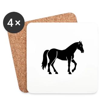 Cheval - Dessous de verre (lot de 4) - blanc - Devant