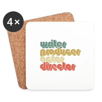 Scénariste Producteur Acteur Réalisateur Réalisateur Film - Dessous de verre (lot de 4) - blanc - Devant