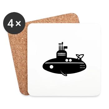 bateau Sous-marin - Dessous de verre (lot de 4) - blanc - Devant