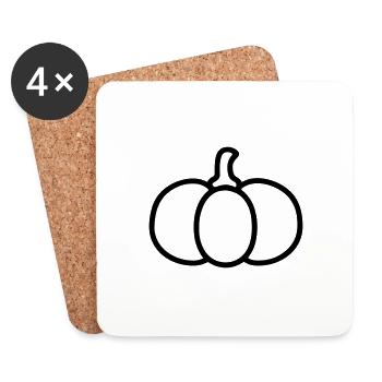 citrouille - Dessous de verre (lot de 4) - blanc - Devant