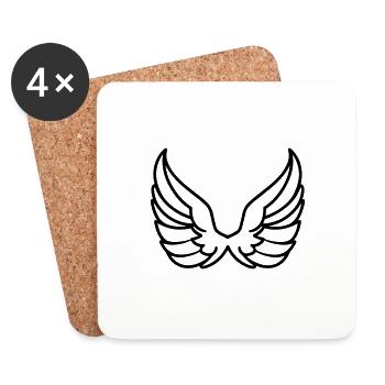 Ailes d'ange - Dessous de verre (lot de 4) - blanc - Devant