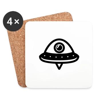 flying saucer - Coasters (set of 4) - white - Front