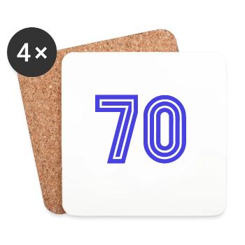 70. 70 YEARS. 70th ANNIVERSARY. 70 YEARS ANNIVERSARY. - Coasters (set of 4) - white - Front