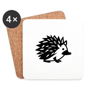 Igel - Untersetzer (4er-Set) - Weiß - Vorne