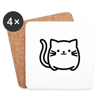kitten - Coasters (set of 4) - white - Front