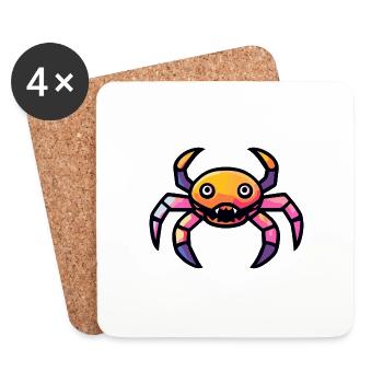 Crab Crab Halloween Comic Funny - Coasters (set of 4) - white - Front