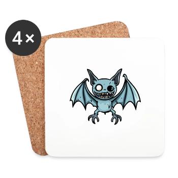 Fledermaus Halloween Lustig Zombie - Untersetzer (4er-Set) - Weiß - Vorne