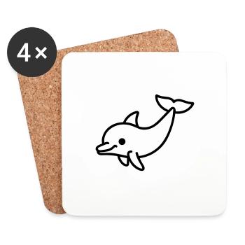 dolphin - Coasters (set of 4) - white - Front