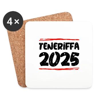 Teneriffa 2025 Spruch - Untersetzer (4er-Set) - Weiß - Vorne