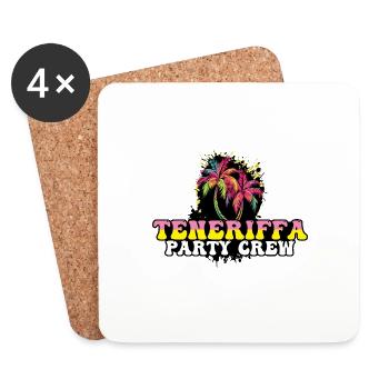 Teneriffa Party Crew Urlaub - Untersetzer (4er-Set) - Weiß - Vorne