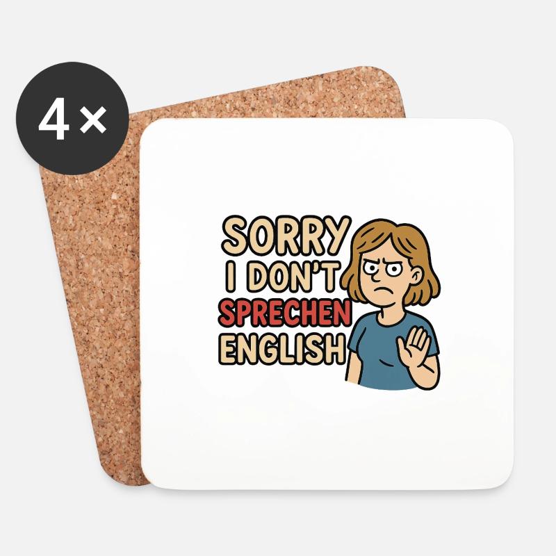 Sorry I Don´t sprechen English - Untersetzer (4er-Set) - Weiß