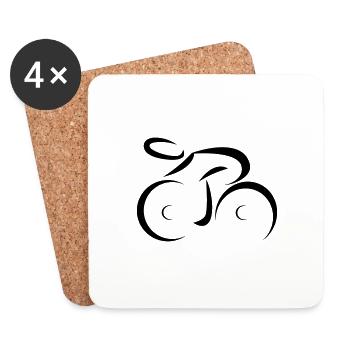 vélo - Dessous de verre (lot de 4) - blanc - Devant