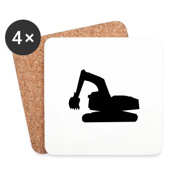 excavator - Coasters (set of 4) - white - Front