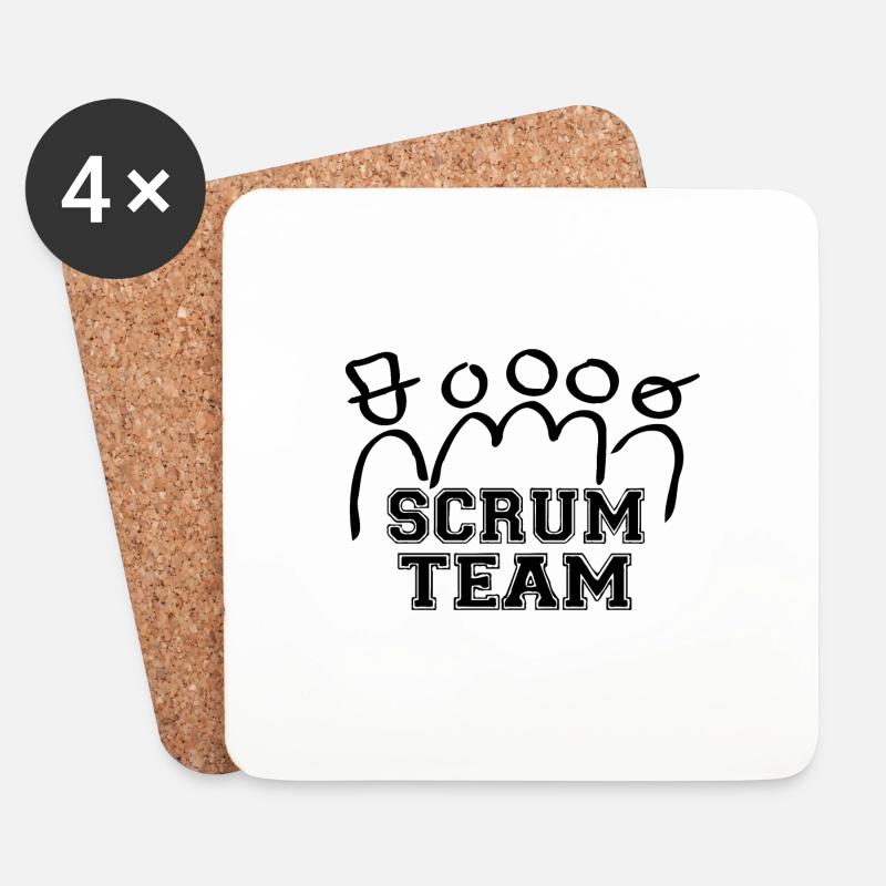 SCRUM TEAM - Untersetzer (4er-Set) - Weiß
