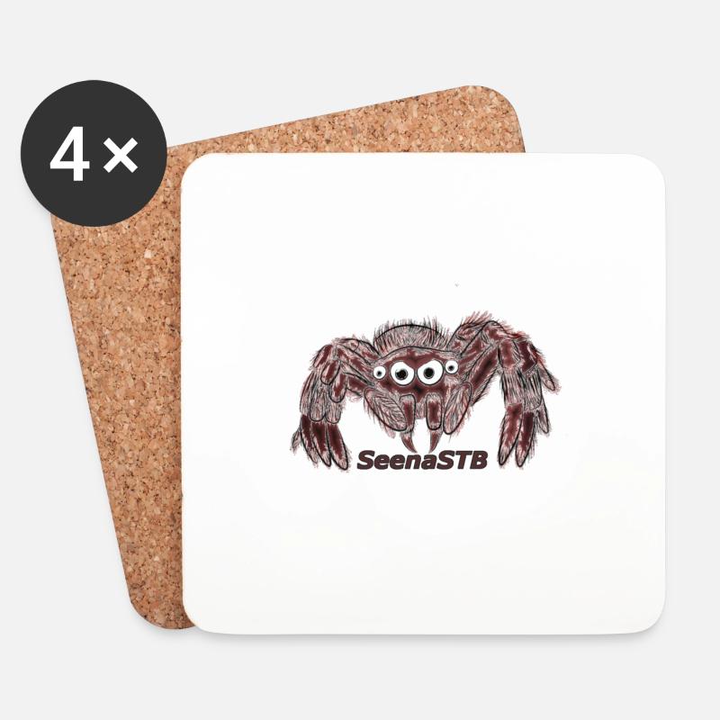 Spinne - Untersetzer (4er-Set) - Weiß