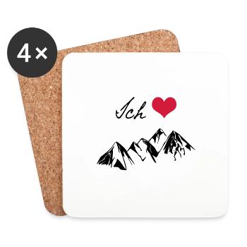 Berge Wandern Ich liebe die Berge - Untersetzer (4er-Set) - Weiß - Vorne