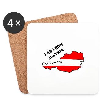 I am from Austria - Österreich - Untersetzer (4er-Set) - Weiß - Vorne