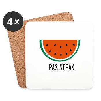 Pas steak - Dessous de verre (lot de 4) - blanc - Devant