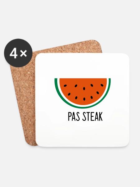 No steak - Coasters (set of 4) - white