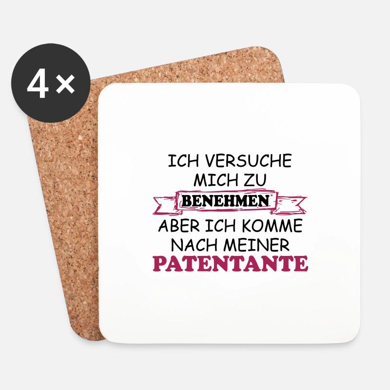 Ich versuche Mich zu benehmen Patentante - Untersetzer (4er-Set) - Weiß