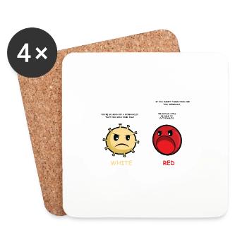 manger des cacahuètes cadeau d’amoureux des arachides - Dessous de verre (lot de 4) - blanc - Devant
