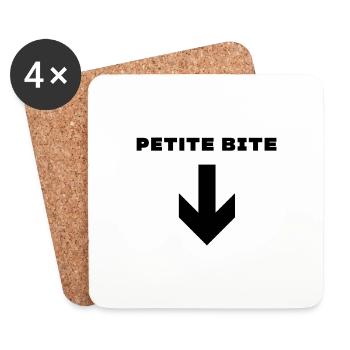 Petite bite - Dessous de verre (lot de 4) - blanc - Devant