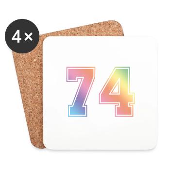 74 Number Colorful - Coasters (set of 4) - white - Front